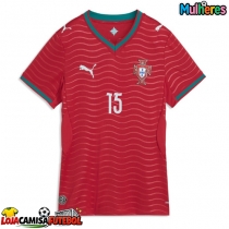 Camisa de Futebol Portugal Joao Neves #15 Equipamento Principal Mulheres Mundo 2026 Manga Curta